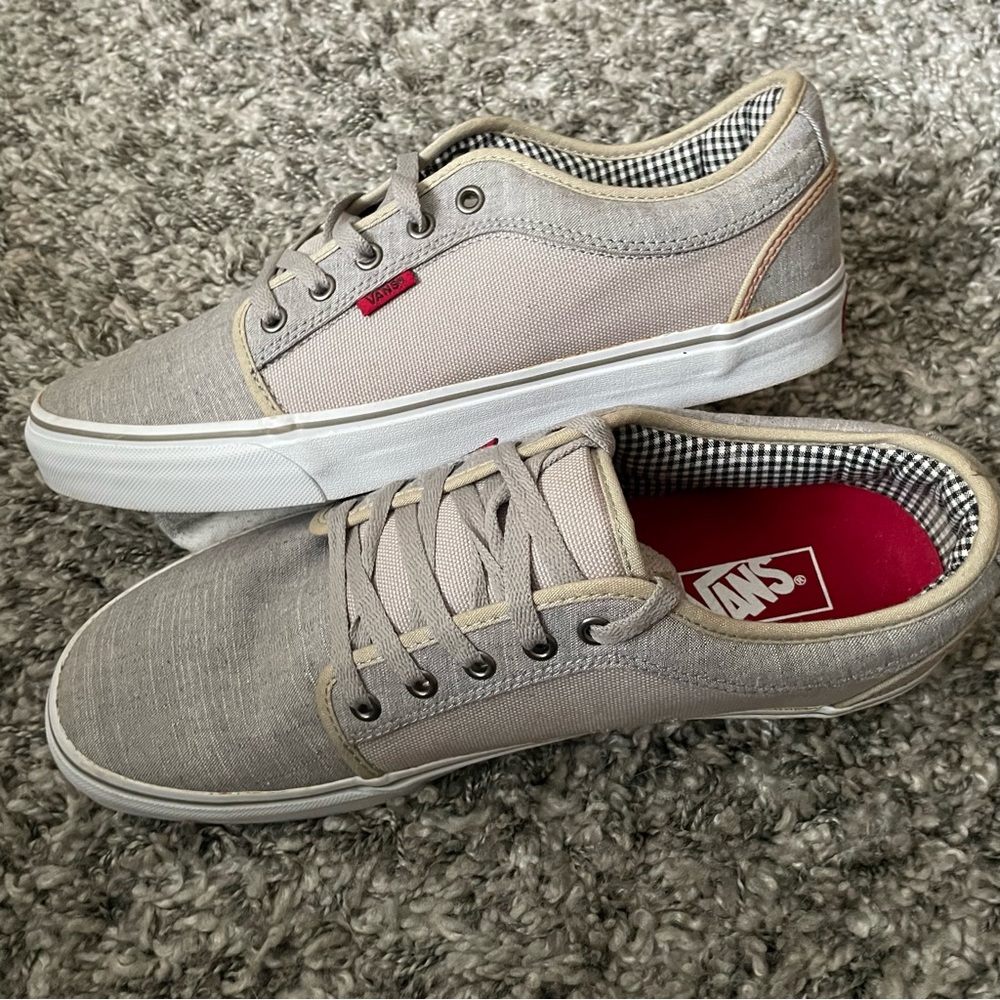 NEW VANS Off the Wall Men's TB4R Tan Lace Up Low Top Sneaker Shoes Size 12